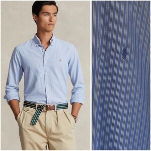 Ralph Lauren Striped Classic-Fit Oxford Shirt Size Large